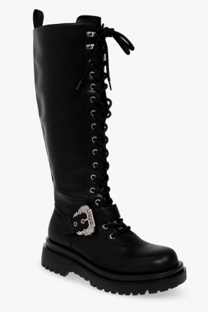Versace Jeans Couture Lace-up knee-high boots