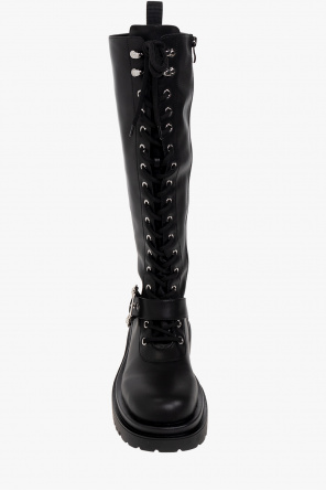 Versace Jeans Couture Lace-up knee-high boots