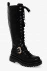 Versace Jeans Couture BLACK Lace-up knee-high boots