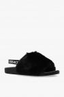 Versace Jeans Couture BLACK Faux fur slides