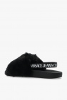 Versace Jeans Couture BLACK Faux fur slides