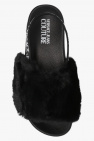 Versace Jeans Couture BLACK Faux fur slides
