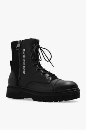 Versace Jeans Couture Leather ankle boots with logo