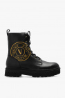 Versace Jeans Couture BLACK Leather ankle boots with logo