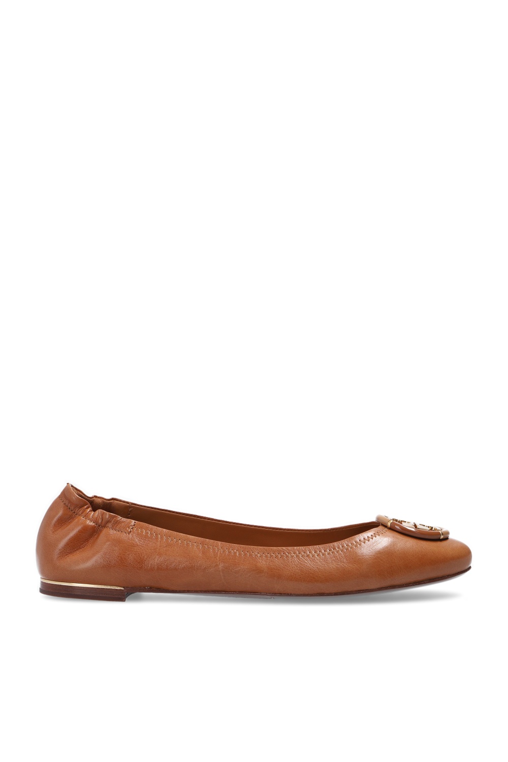 Brown Leather ballet flats with logo Tory Burch - Vitkac GB