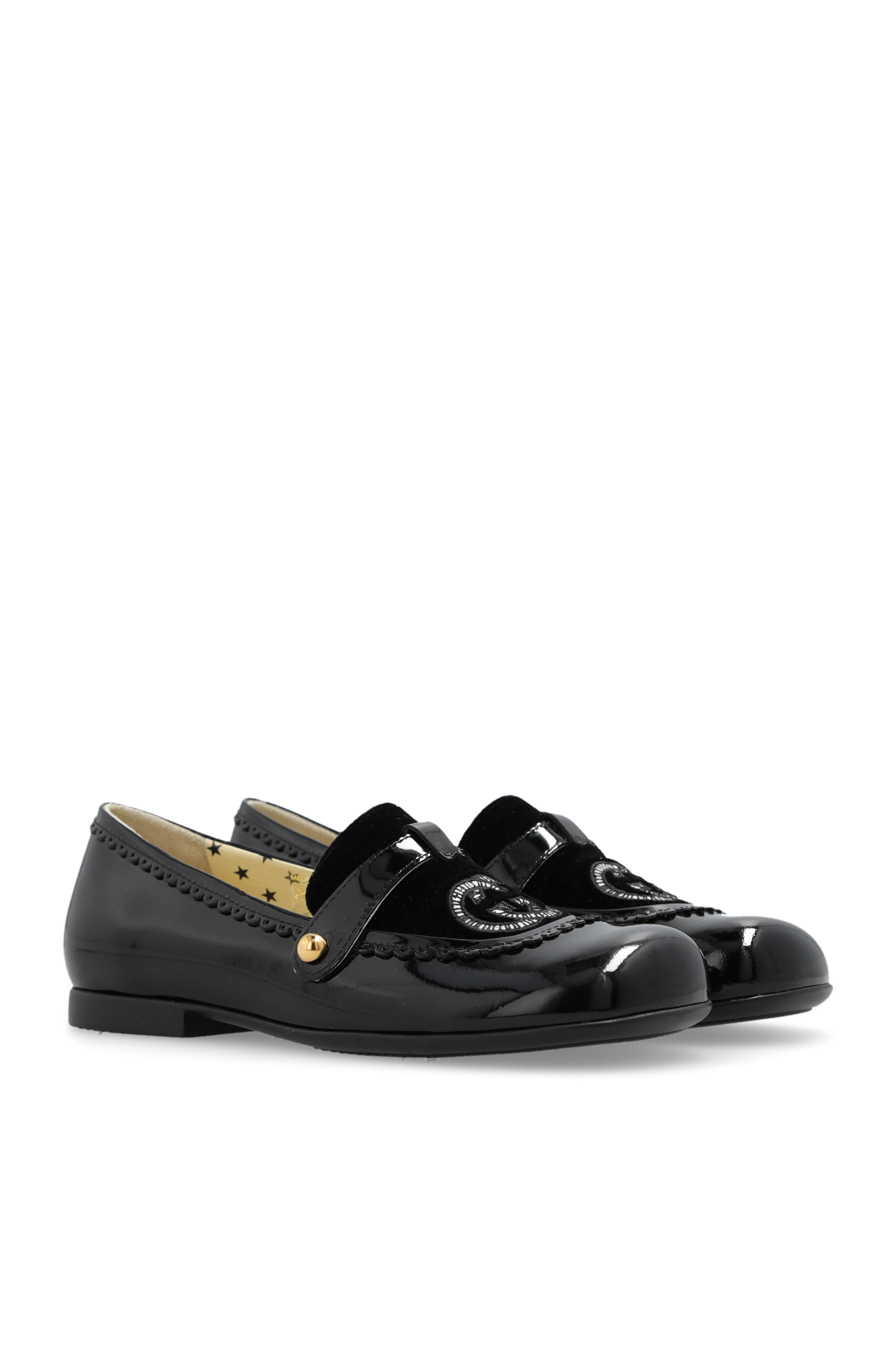 gucci JEDWABNA Kids Leather ballet flats