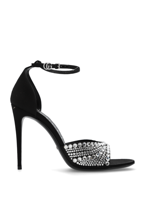 Bejewelled heeled sandals od Gucci