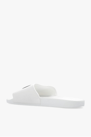 Versace Jeans Couture Melia Mirrors feature a two-strapped slide on sandal with metal detailing