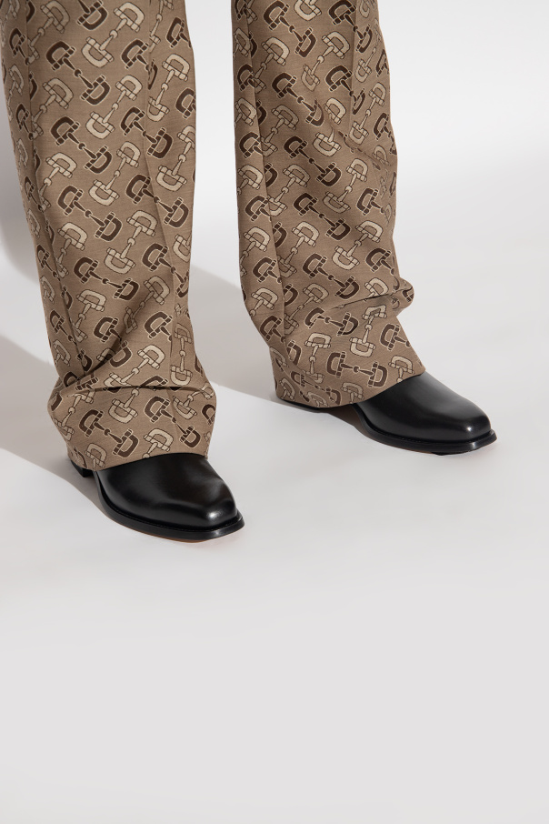 Gucci Leather almond boots