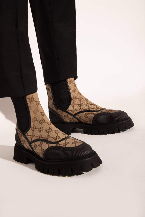 Gucci Chelsea boots in ‘GG Supreme’ canvas