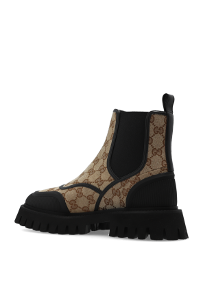 gucci removable Chelsea boots in ‘GG Supreme’ canvas