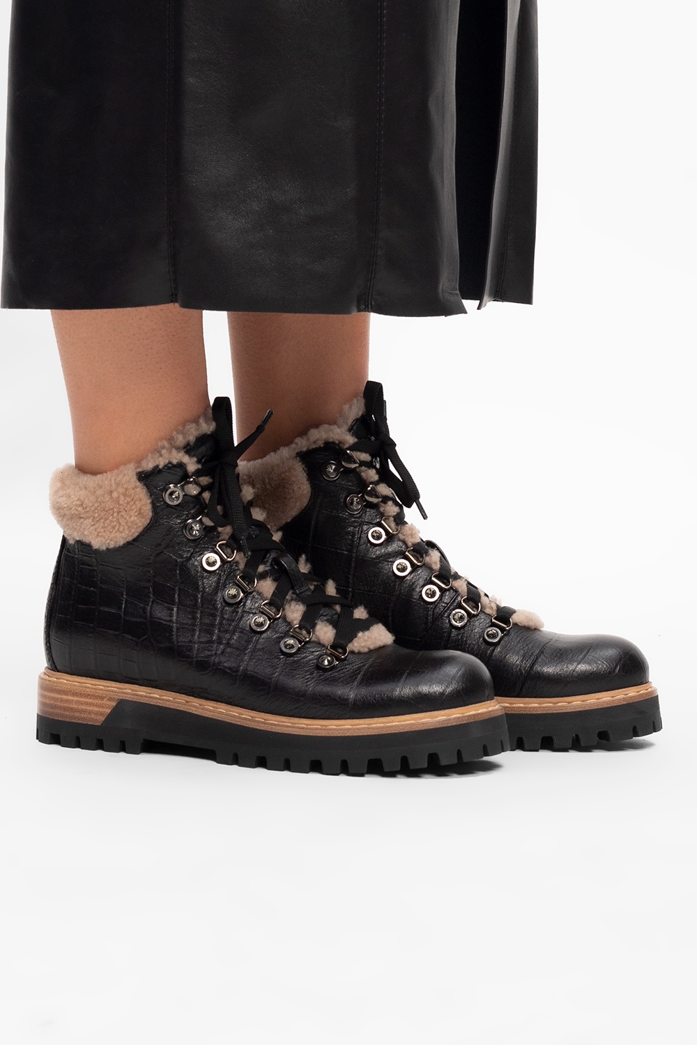 Black ‘St.Moritz’ leather ankle boots Le Silla - Vitkac GB