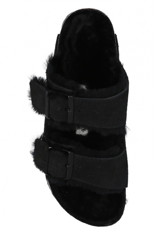 birkenstock fur slide sandals
