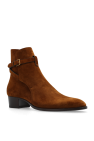 Saint Laurent BROWN ‘Wyatt’ heeled ankle boots