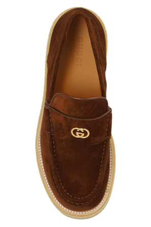 Gucci neck Suede loafers