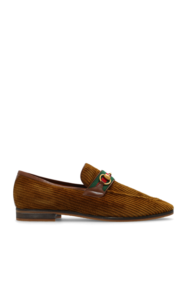 gucci Embroidered Corduroy loafers