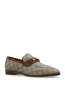 Gucci beige Monogrammed loafers