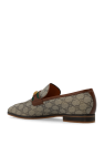 Gucci beige Monogrammed loafers