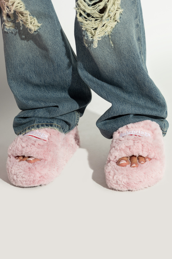 Balenciaga Faux Fur Slippers