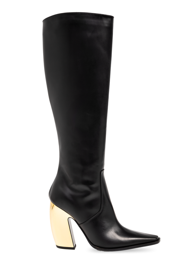 Leather knee-high boots od Bottega Veneta