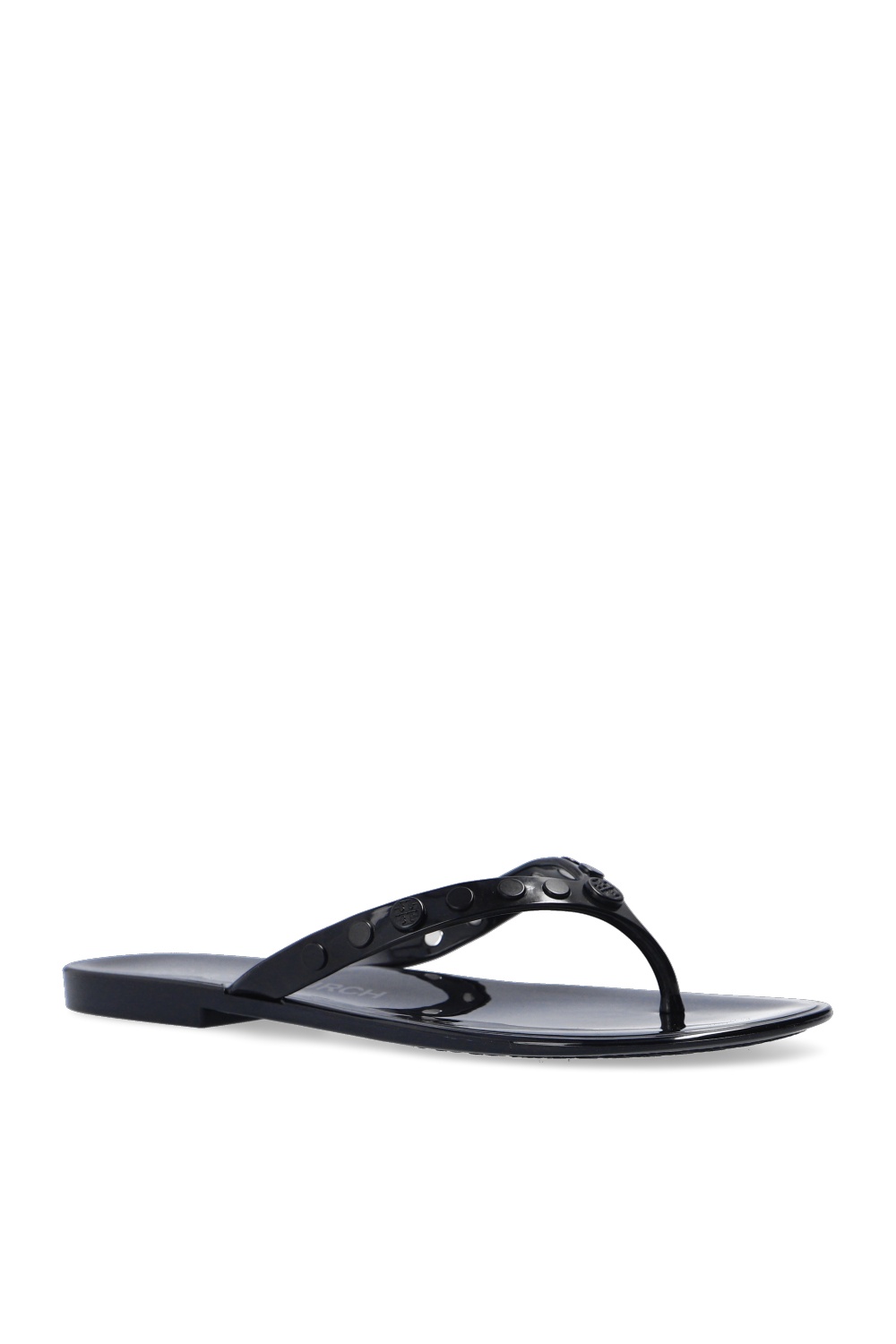 black and white tory burch flip flops