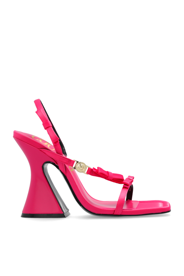 Heeled sandals in satin od Versace Jeans Couture