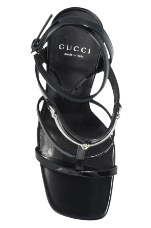 Gucci Skórzane sandały na obcasie