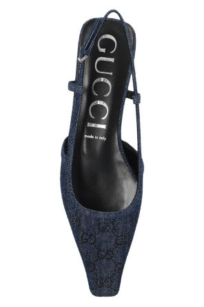 Gucci Jeansowe buty z połyskującym monogramem