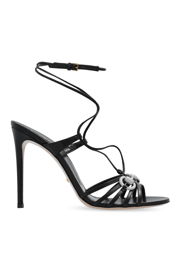 Heeled sandals in leather od Gucci