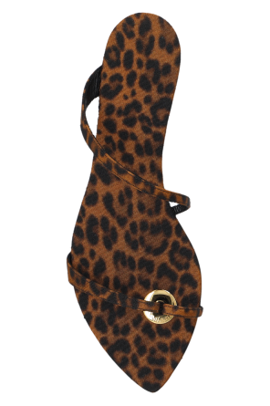 Saint Laurent Slides with leopard print