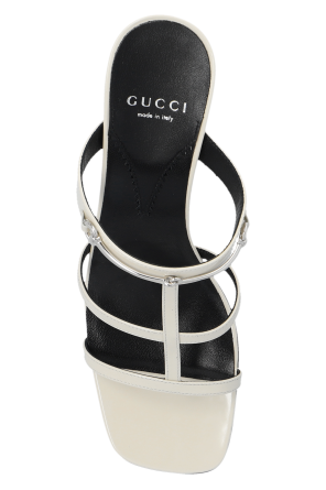 Gucci Skórzane klapki na obcasie