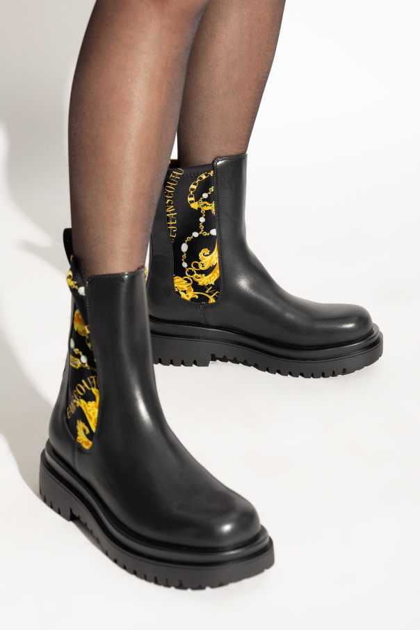 Versace Jeans Couture Chelsea boots with barocco motif