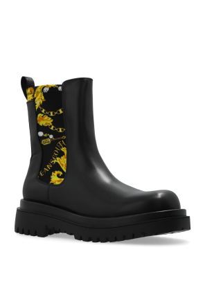 Versace Jeans Couture Chelsea boots with barocco motif