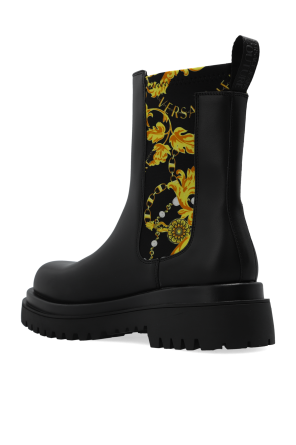 Versace Jeans Couture Chelsea boots with barocco motif