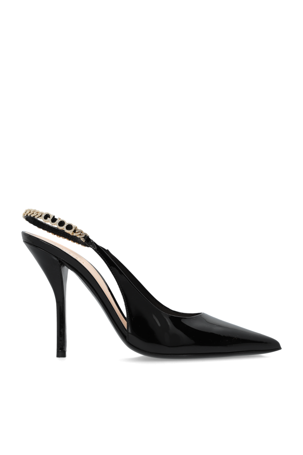 High-heeled shoes trail od Gucci