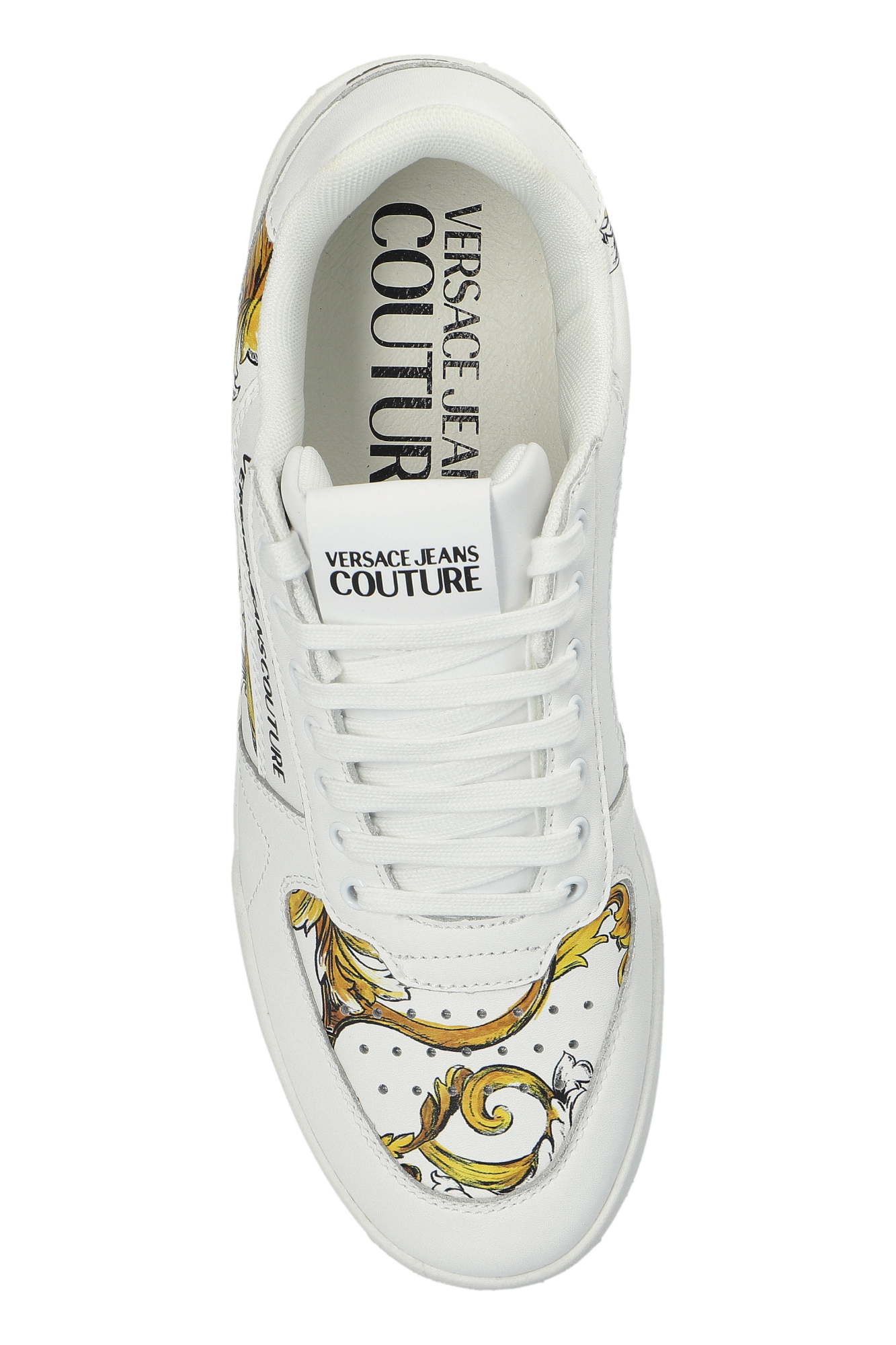 versace shoes white and gold