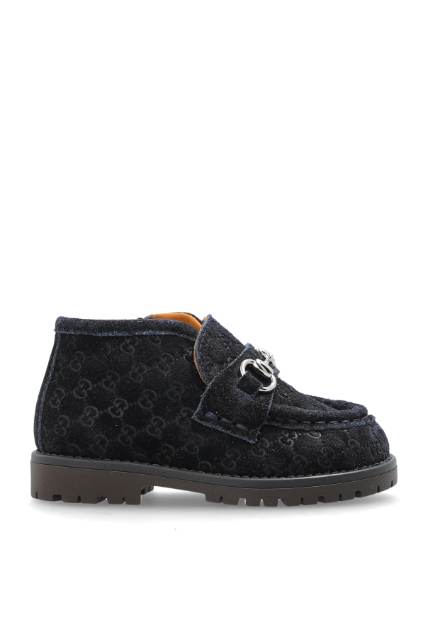 Suede shoes with 'GG' pattern od Gucci Kids