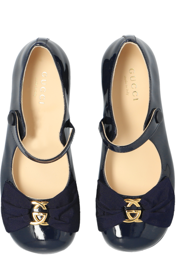 gucci cotton Kids Ballet Flats with Decorative Bow