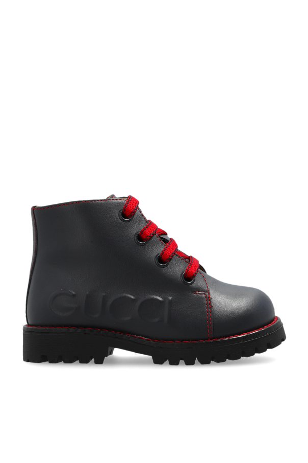 Gucci Kids Skórzane buty za kostkę