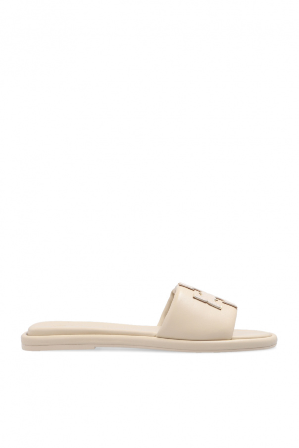 Leather slides with logo od Tory Burch