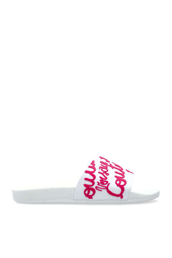 Rubber slides with a raised logo od Versace Jeans Couture