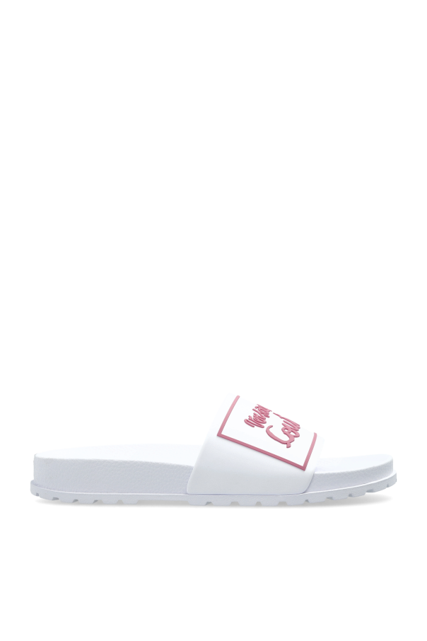 Rubber slides with a raised logo od Versace Jeans Couture