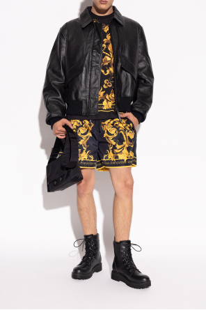 Versace Jeans Couture Leather lace-up boots with logo