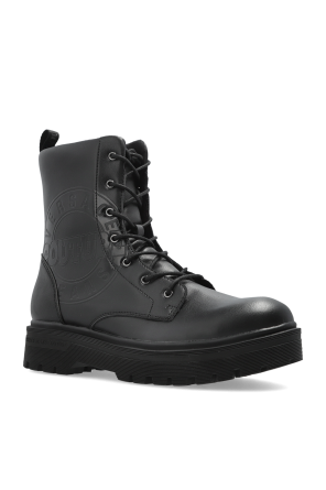 Versace Jeans Couture Leather lace-up boots with logo
