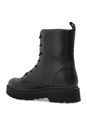 Versace Jeans Couture Leather lace-up boots with logo