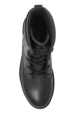 Versace Jeans Couture Leather lace-up boots with logo