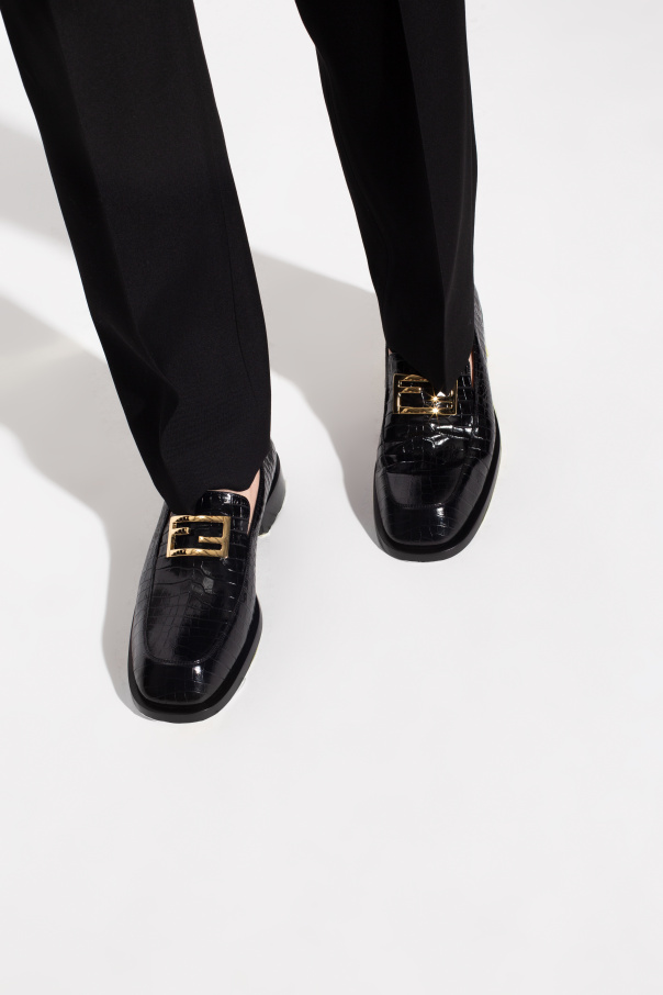 fendi top Leather loafers