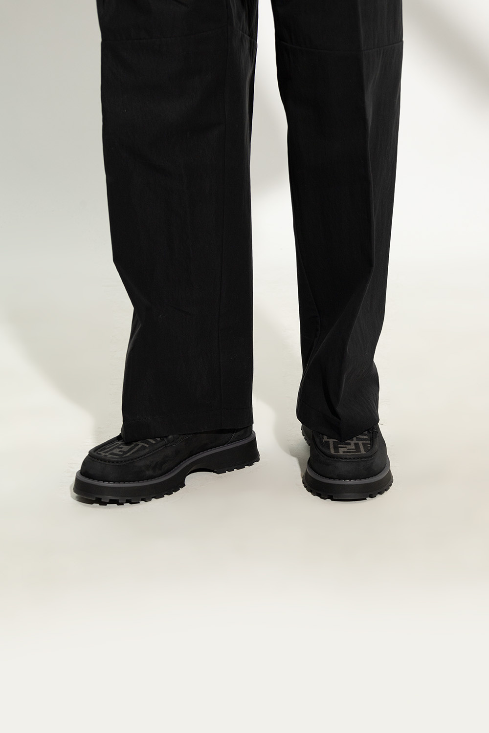 Black 'O'Lock' loafers Fendi - according to todays bloom-covered