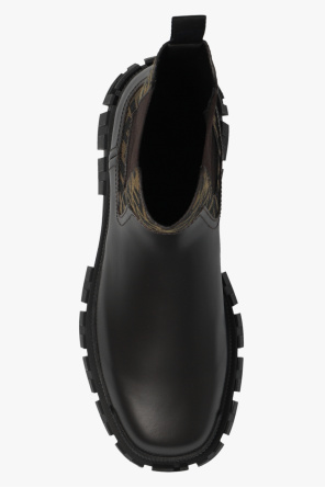 Fendi ningsskor Leather ankle boots with monogram