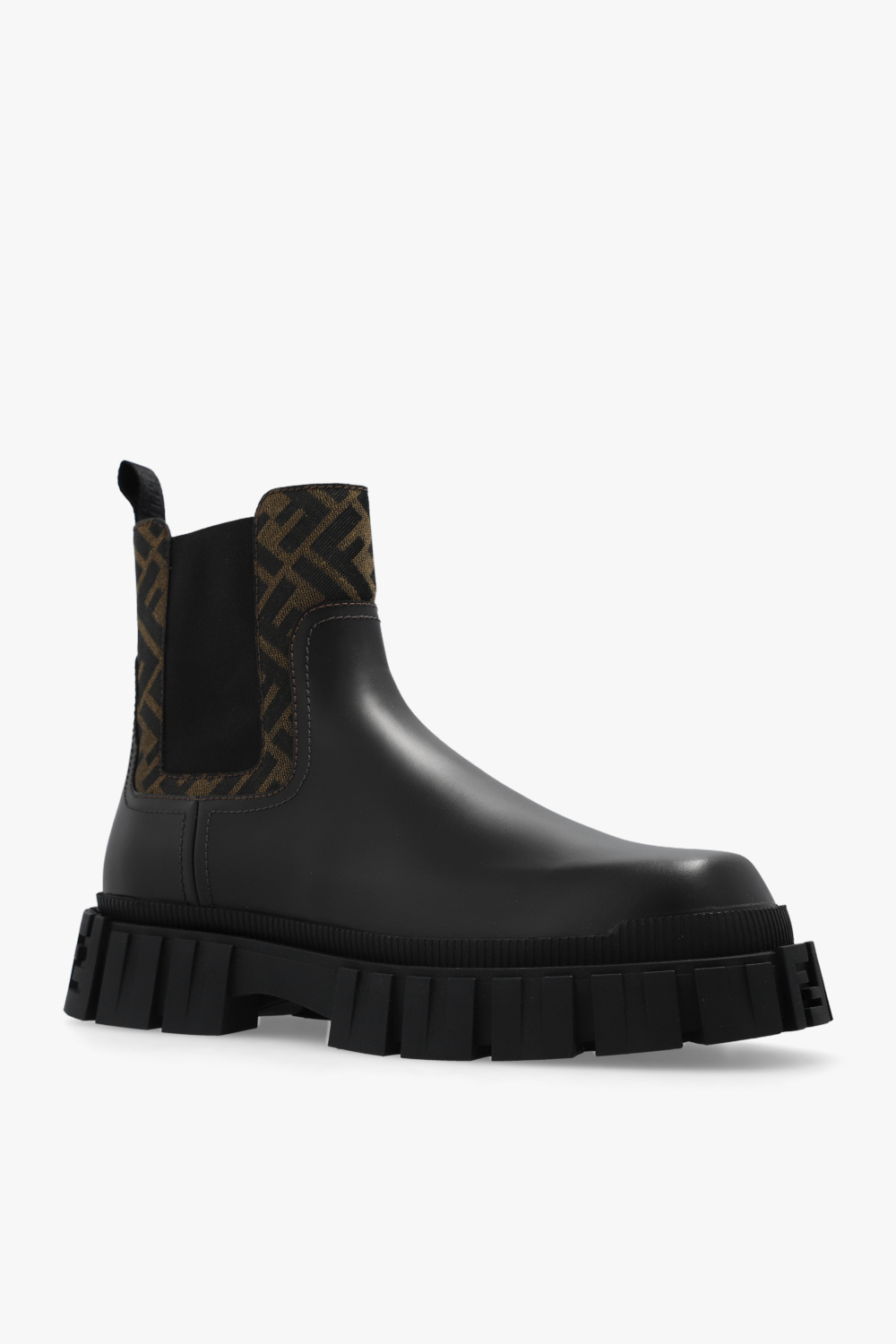 Fendi Leather ankle boots with monogram